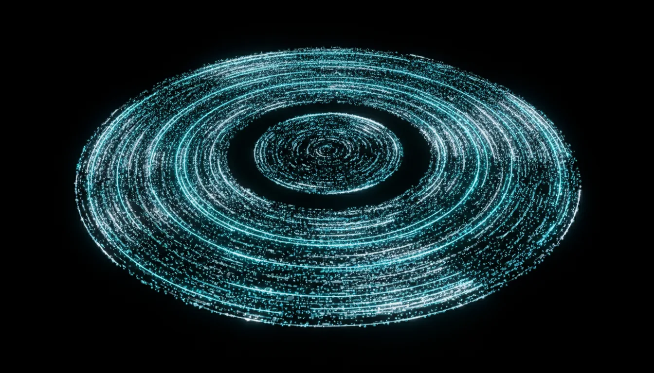 Digital vinyl record of data particles